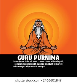 Guru Purnima Vector Background July 3 Day Of Honoring Celebration Guru Purnima Poster, Banner, Greeting Card Template