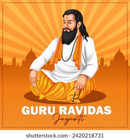 Guru Ravidas Jayanti Greeting Card design template