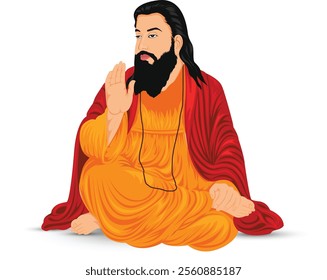 Guru Ravidas Vector Art. Sant Ravidas 2d Vector Illustration