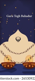 Guru Tegh Bahadur Jayanti Vector Story Templates - Sikh Faith Symbols