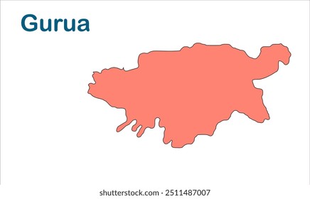 Mapa da subdivisão de Gurua, Distrito de Gaya, Estado de Bihar, República da Índia, Governo de Bihar, território indiano, Índia Oriental, política, aldeia, turismo