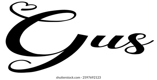 Gus - black color - first name - ideal for websites, e-mails, presentations, greetings, sublimation cards, cricut, t-shirt, sweatshirt, prints, cricut, silhouette,