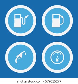 Gus Icons In Blue Circles. Simple Vector Symbols