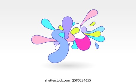 Gush out colorful abstract smooth elements vector background