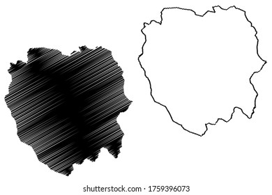 Gusinje Municipality (Montenegro, Municipalities of Montenegro) map vector illustration, scribble sketch Gusinje map