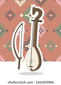 gusle, old musical instrument of balkans, vector illustration 