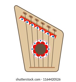 Gusli color icon. Russian psaltery. Isolated vector illustration