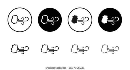 gust icon Black line art vector logo set