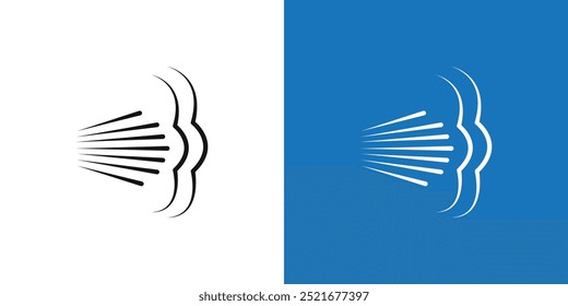 ícone de rajada Vetor plano definir contorno