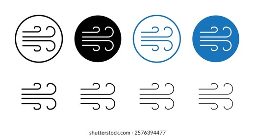 gust icon logo sign set vector outline