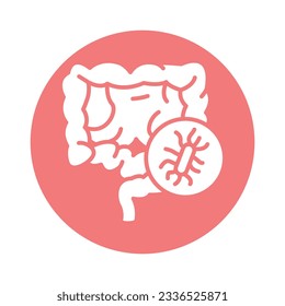 Gut bacteria color line icon. Isolated vector element. Outline pictogram for web page, mobile app, promo