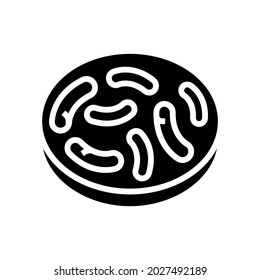 gut bacteria glyph icon vector. gut bacteria sign. isolated contour symbol black illustration