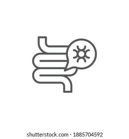 Gut Bacteria Icon, Color, Line, Outline Vector Sign, Linear Style Pictogram Isolated On White. Symbol, Logo Illustration