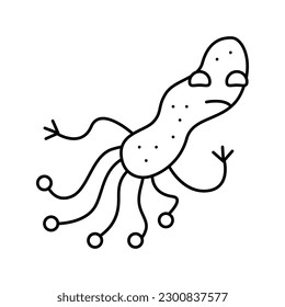 gut bacteria virus line icon vector. gut bacteria virus sign. isolated contour symbol black illustration