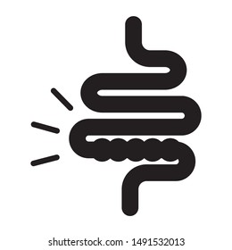 Gut Constipation Icon Design. Gut Constipation Icon In Flat Style Design. Vector Illustration.