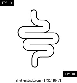 Gut Constipation Icon Design,Intestines Icon, Symbol Of Digestion System Flat Style Vector Illustration . Color Editable.EPS 10