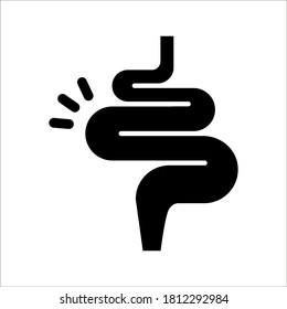 Diseño del icono de estreñimiento de la puerta,Icono de intestinos, símbolo del sistema de digestión ilustración vectorial de estilo plano sobre fondo blanco