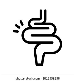 Gut constipation icon design,Intestines icon, symbol of digestion system flat style vector illustration on white background