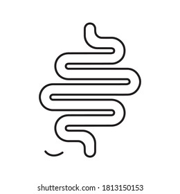 Diseño de icono de estreñimiento de la puerta,Icono de intestinos, símbolo del sistema de digestión ilustración vectorial de estilo plano