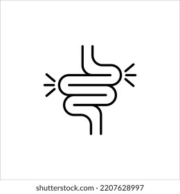 Gut constipation icon design,Intestines icon, symbol of digestion system flat style vector illustration. color editable