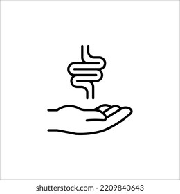 Gut constipation icon design,Intestines icon, symbol of digestion system flat style vector illustration. color editable