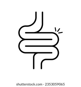 Gut constipation icon design,Intestines icon, symbol of digestion system flat style vector illustration on white background