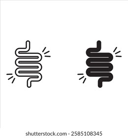 Gut constipation icon design,Intestines icon, symbol of digestion system flat style vector illustration . color editableIntestines icon.
