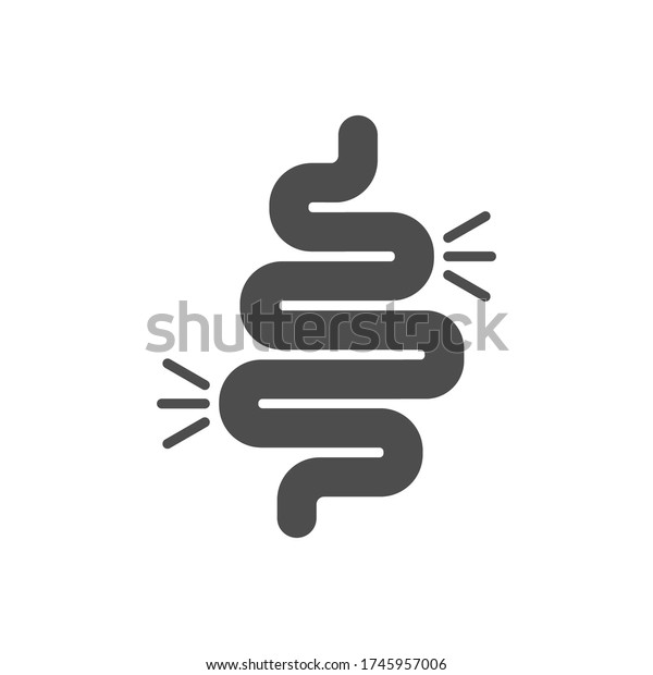 Gut Constipation Icon Flat Style Intestine Stock Vector (Royalty Free ...