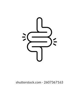 Gut constipation Icon. Intesines Vector Icon in line style design. Symbol of digestion system. Vector illustration.