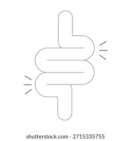 Constipação intestinal Ícone. Ícone de Vetor Intesines no design de estilo de linha. Símbolo do sistema de digestão. Ilustração vetorial.

