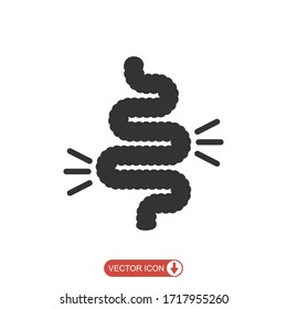 Icono de estreñimiento. ilustración del vector intestinal aislado en el fondo blanco. Concepto de negocio de estomacal y digestión. 