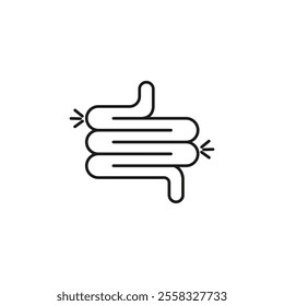 Gut constipation icon Symbol mark in Outline style