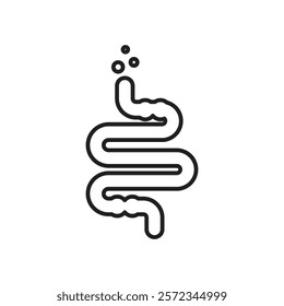 Gut constipation icon Vector flat thin line illustration