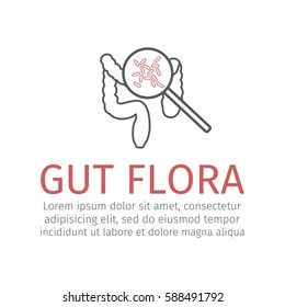 Gut flora. Bacteria line icon. Vector sign for web graphic.