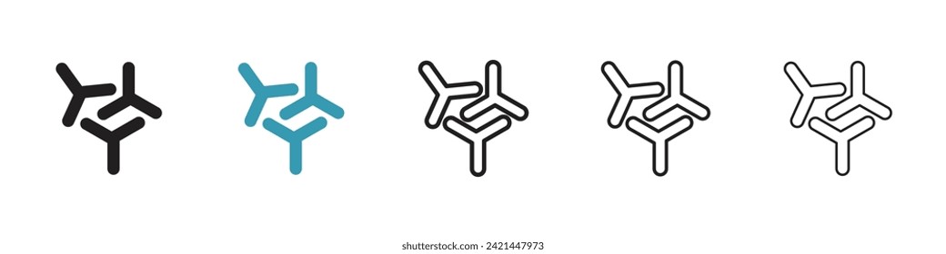 Gut Flora Probiotic Vector Icon Set. Beneficial Digestive Bacteria Vector Symbol for UI Design.