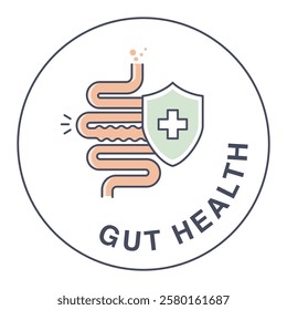 Gut Health Icon, Digestive Wellness, Intestinal Health Symbol