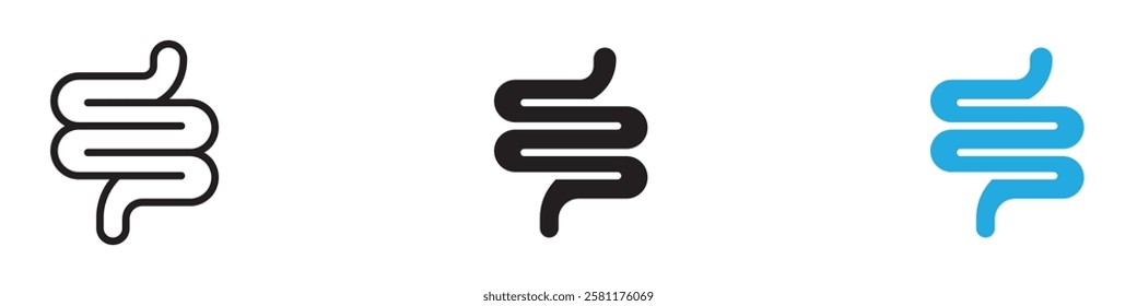 Gut icon black white vector outline