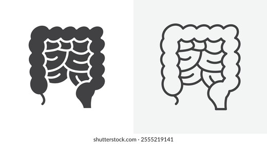 Gut icon. outlined vector style.