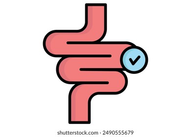 Gut icon. icon related to digestive system. colored outline icon style. gut health elements vector illustration