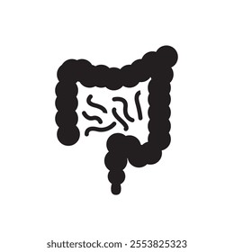 Gut icon Thin line flat illustration