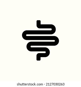 gut icon vector. health sign. Gut constipation icon in flat style. Colitis vector illustration on white isolated background. Stomach business concept.