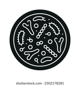 Gut microbiome line black icon. Intestine microbiota. Sign for web page, mobile app, button, logo. Vector isolated button. Editable stroke.