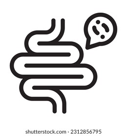 gut Microbiota line icon illustration vector graphic