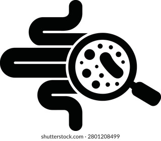 Gut Microflora and Intestinal Bacteria Analysis Under Magnifying Glass Concept