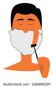 Gut shaving facial hair vector or color illustration