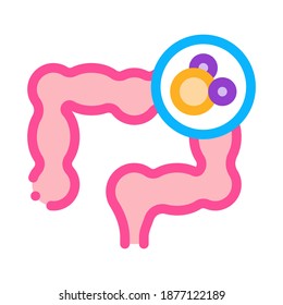 intestino en el vector del icono del estómago. intestino con signo de estómago. ilustración de símbolo de color