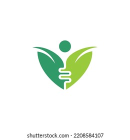 gut stomach logo health leaf