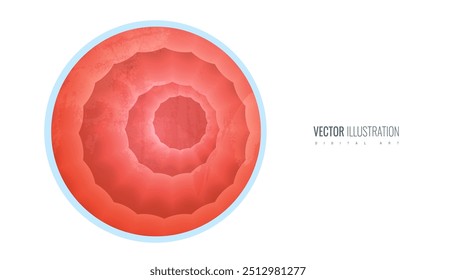 Intestino e estômago paredes ilustrações realistas de muco. Banner сconceito para ilustrações médicas, educação em saúde e estudos de anatomia. Ilustração vetorial.