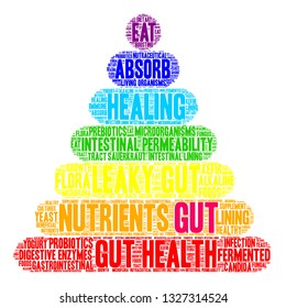 Gut word cloud on a white background. 