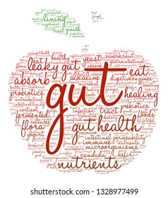Gut word cloud on a white background. 